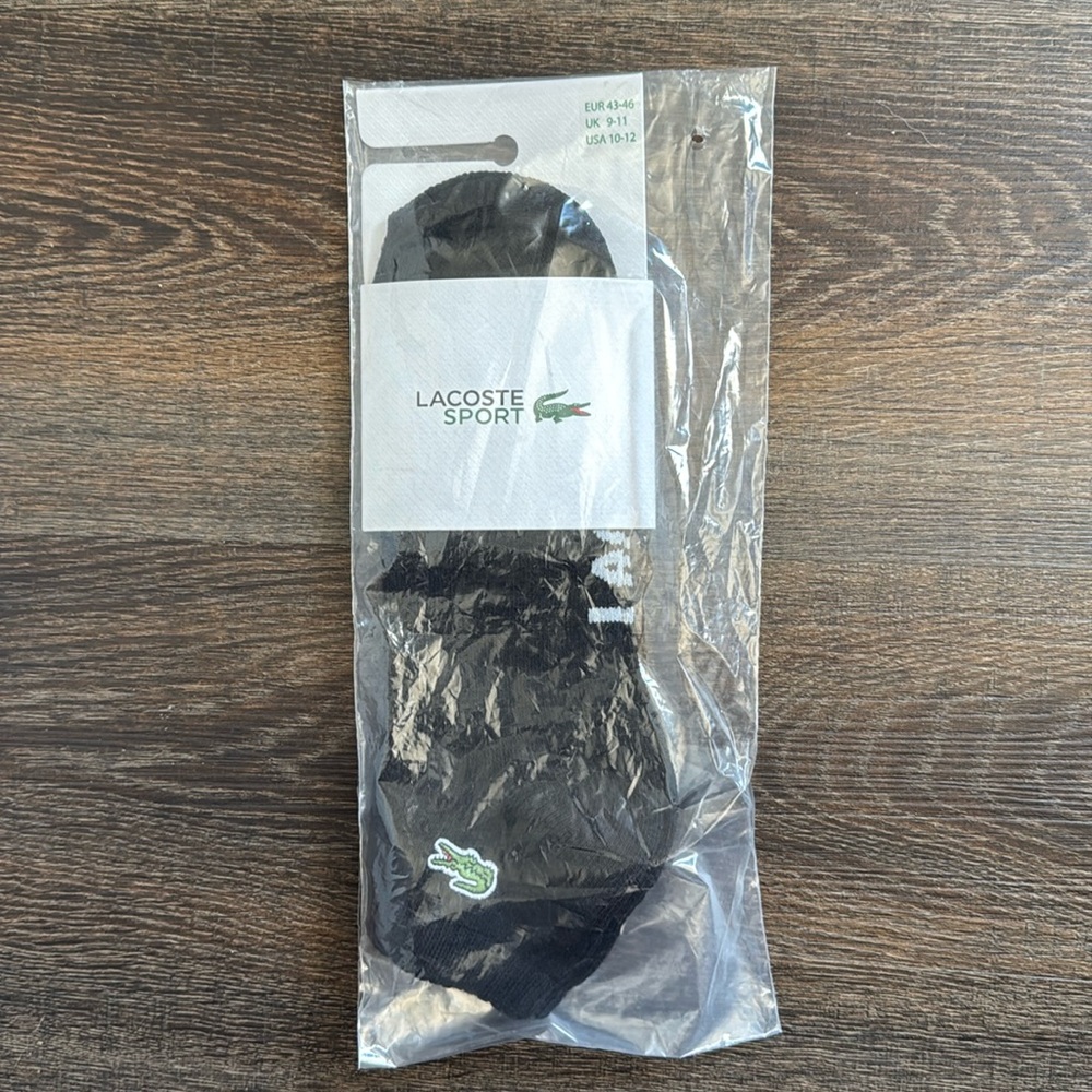 Authentic Lacoste Sport Black Athletic Socks